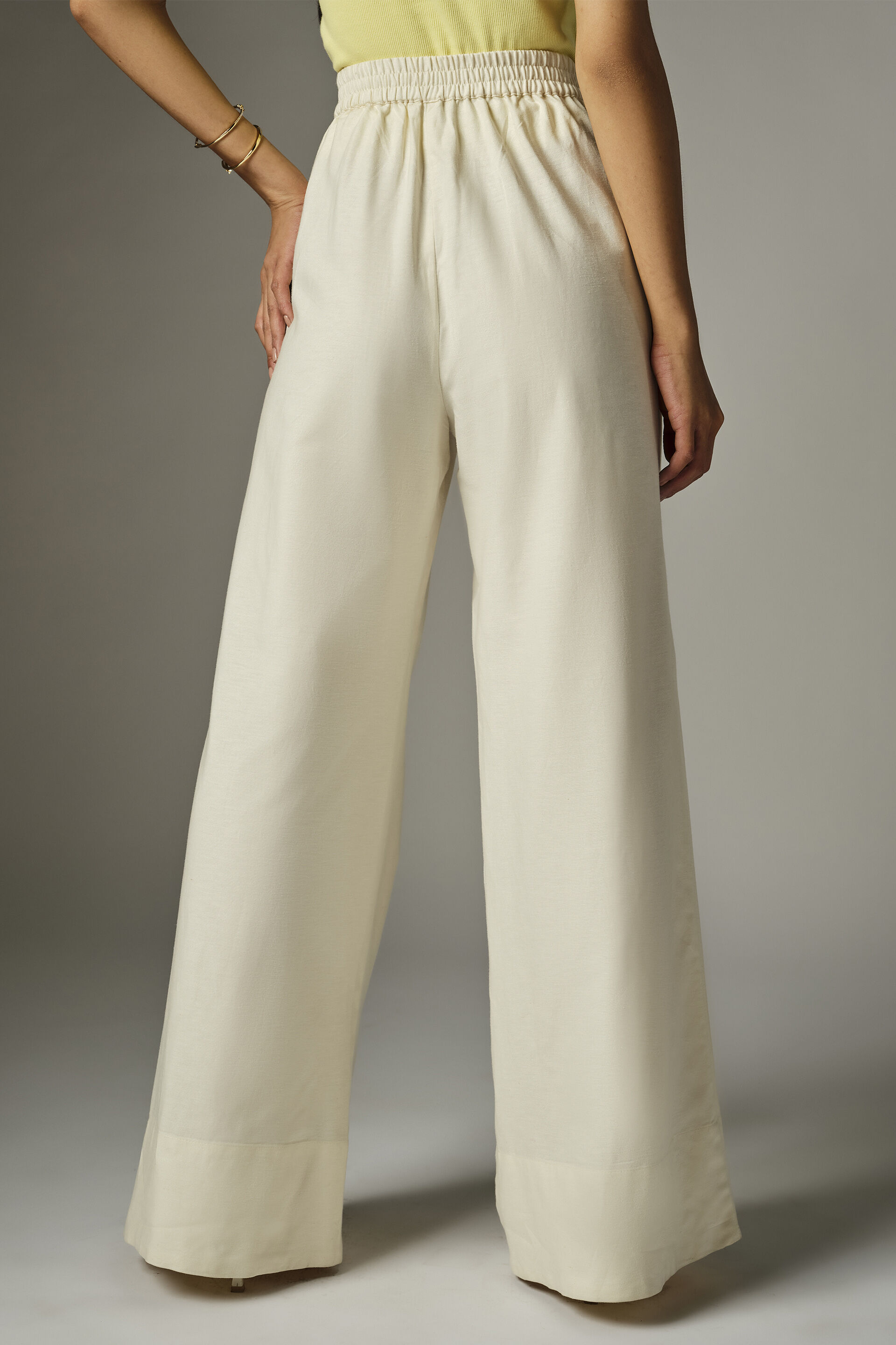 Off-White Wide-Leg Pants, Off White, image 5